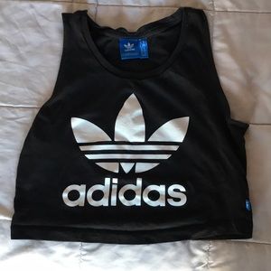ADIDAS LOGO CROPPED TANK TOP // WORKOUT TOP